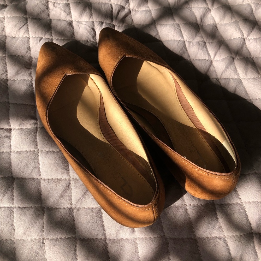 Gently used brown flats